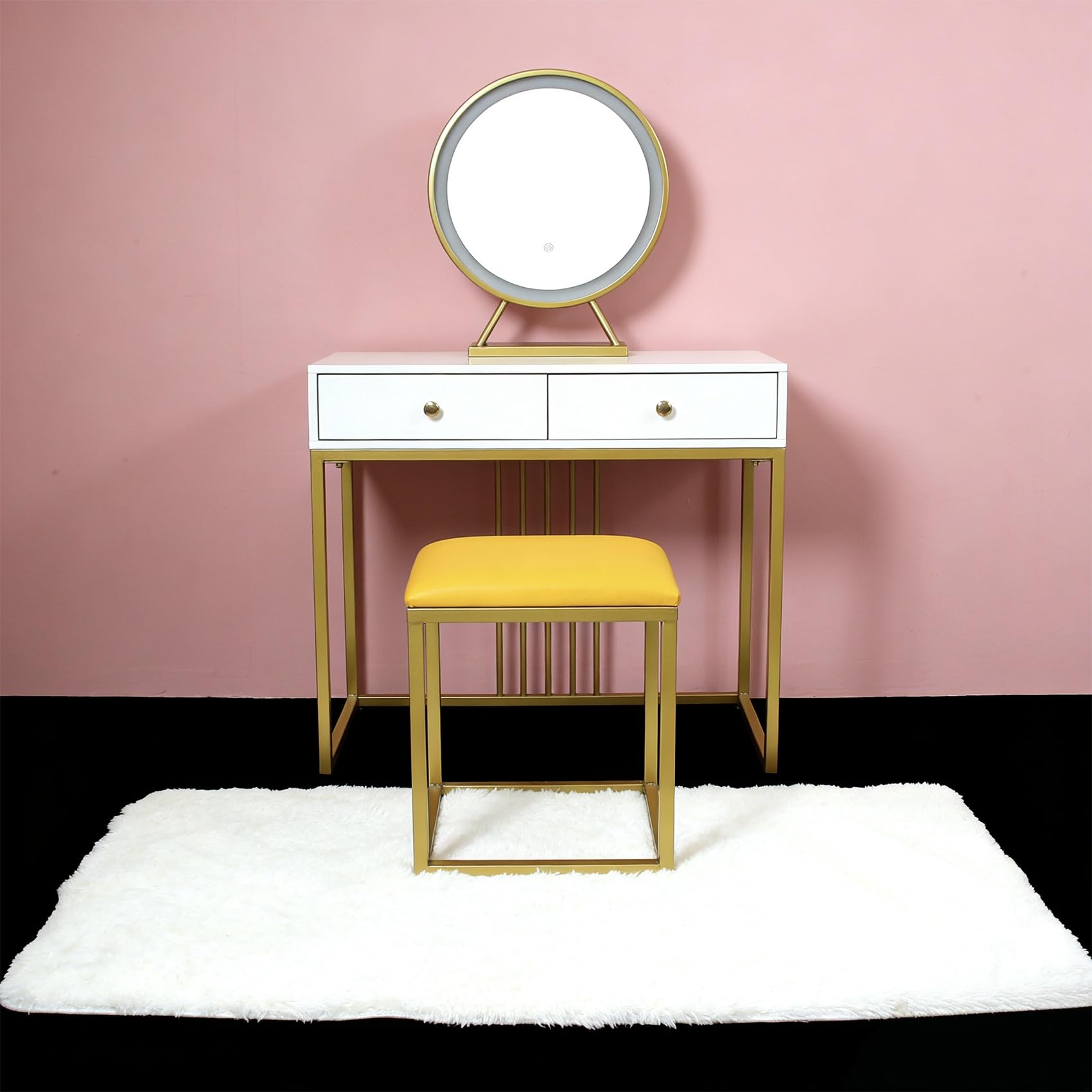 Tapis de chambre 110x80 cm chic et moelleux à poils longs