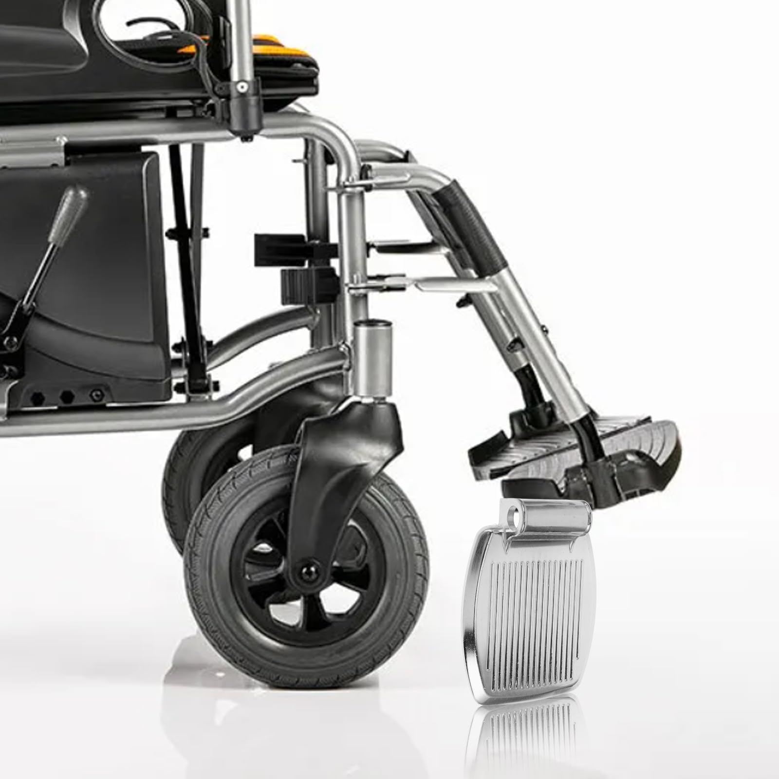 ibasenice Poggiapiedi Supporto Leggero e Stabile in Lega di Alluminio 2 Pezzi Aperti da 19mm per Scooter e Deambulatore Anziani per Accessori Sedia a Rotelle