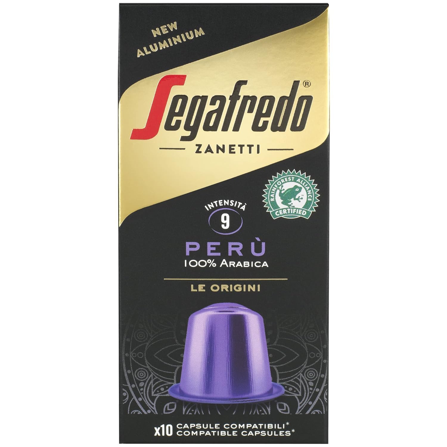 Segafredo Le Origini Peru - 100% Arabica - Aluminiowe kapsułki do kawy - kompatybilne z Nespresso - bogate i aksamitne - 10 x 10 kapsułek
