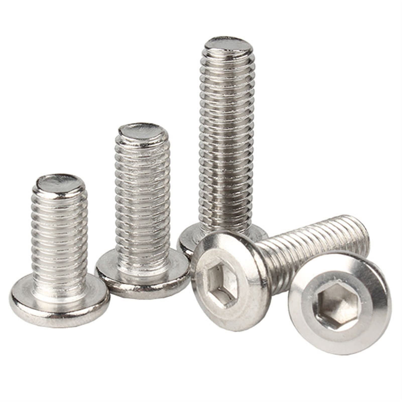 Viti di Ricambio per Fissaggio Hardware 10 pz/Lotto 304 in Acciaio Inox Grande Piatto Esagonale Esagono Incassato Vite A Brugola M3 M4 M5 M6 M8 Mobili Connettore A Vite Bullone Comune