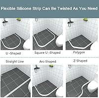 Vista 5 de Presa de ducha de 39 pulgadas, umbral de ducha, barrera de agua plegable, tapón de agua autoadhesivo para ducha, protector contra salpicaduras que