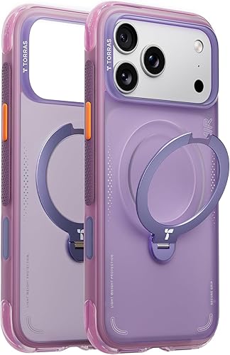Vista 21 de TORRAS Ostand Q3 Air - Funda para iPhone 17 Pro Max con soporte magnético de 360°, compatible con MagSafe, probado contra caídas de grado militar