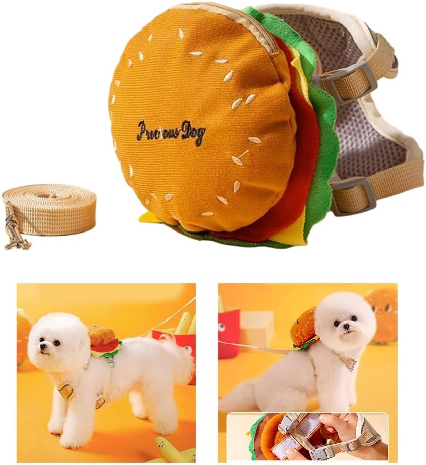 Dog Self-Wearing Backpack Adjustable Vest Saddle Bag and Leash for Traveling Travel Camping Hiking Dog Hamburger Bag image 3