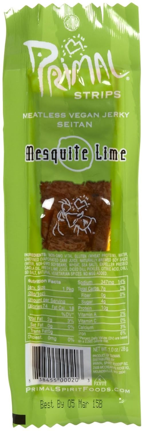 Primal Spirit Mesquite Lime Meatless Jerky, 1 oz, 24ct