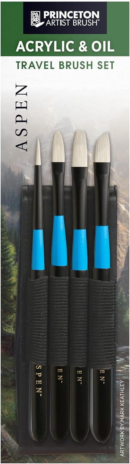 Princeton Aspen Brush Travel Set, Synthetic, 4 Piece, 1 Count