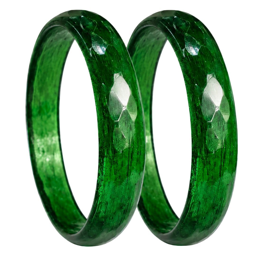 Stylish Glass Kada Set With Simple Cutting Pattern Glossy Finished For Women & Girls | Kada For Gift, Wedding & Everyone-image-6