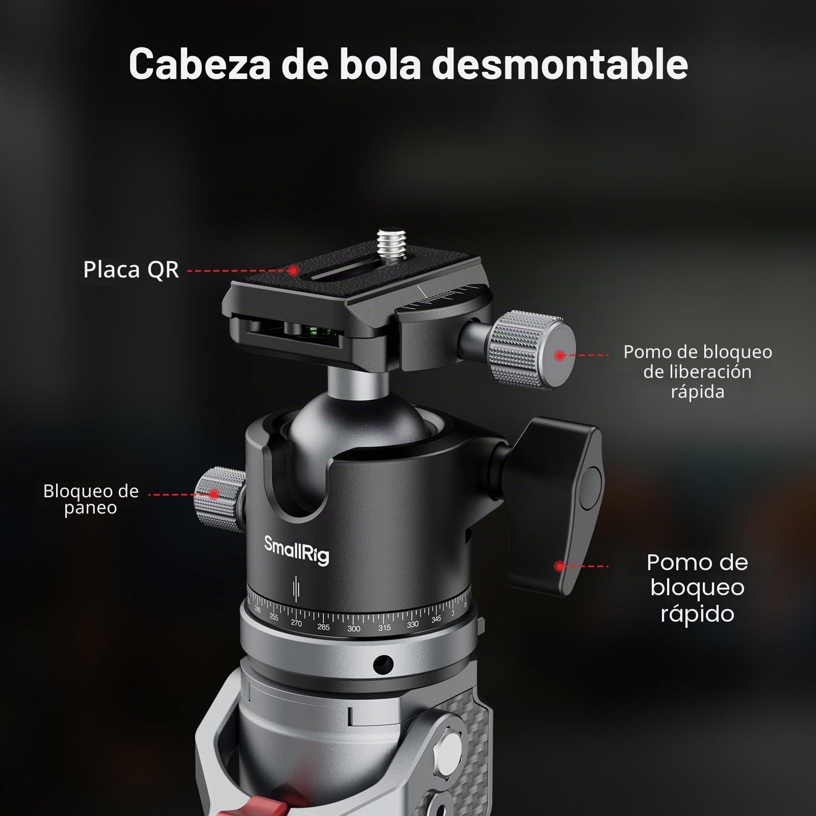 SMALLRIG Monópode de Fibra de Carbono 166.5cm, Portátil 68cm, Peso 1.72kg, Ajuste de Altura de Un Toque, Carga Máx. 5kg - 5564