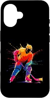 Ice Hockey Paint Splash Art Sports Boys Girls Kids Case for iPhone 16