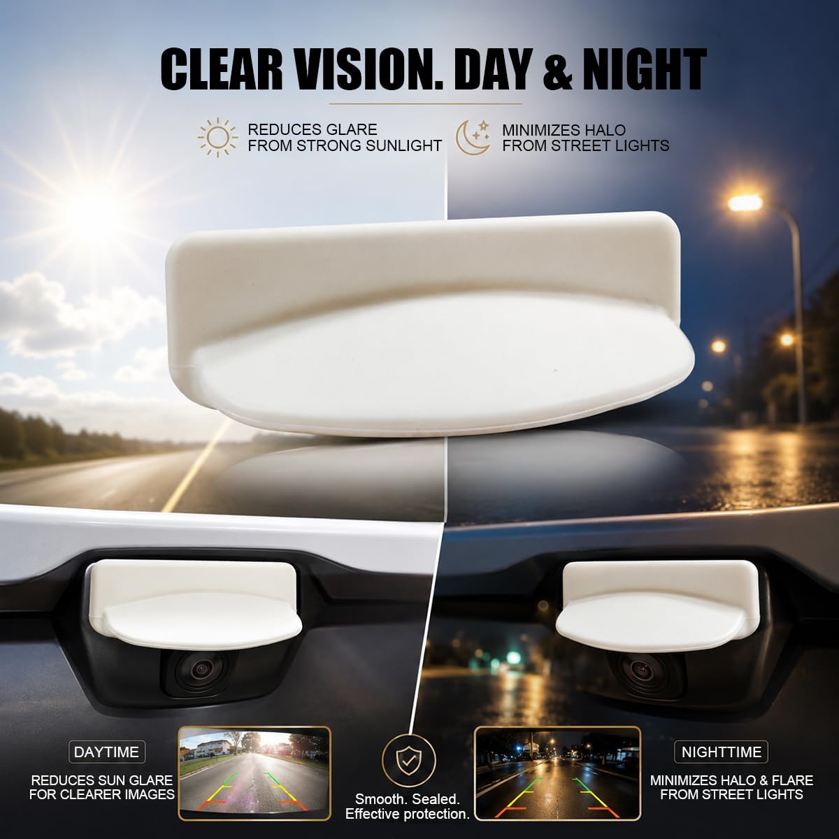 Car Backup Camera Rain Shield, Rear View Camera Cover, White image 5
