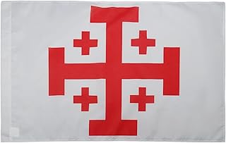 Order of the Holy Sepulchre of Jerusalem Flag 3' x 5' for a pole - Catholic flags 90 x 150 cm - Banner 3x5 ft with hole - AZ FLAG