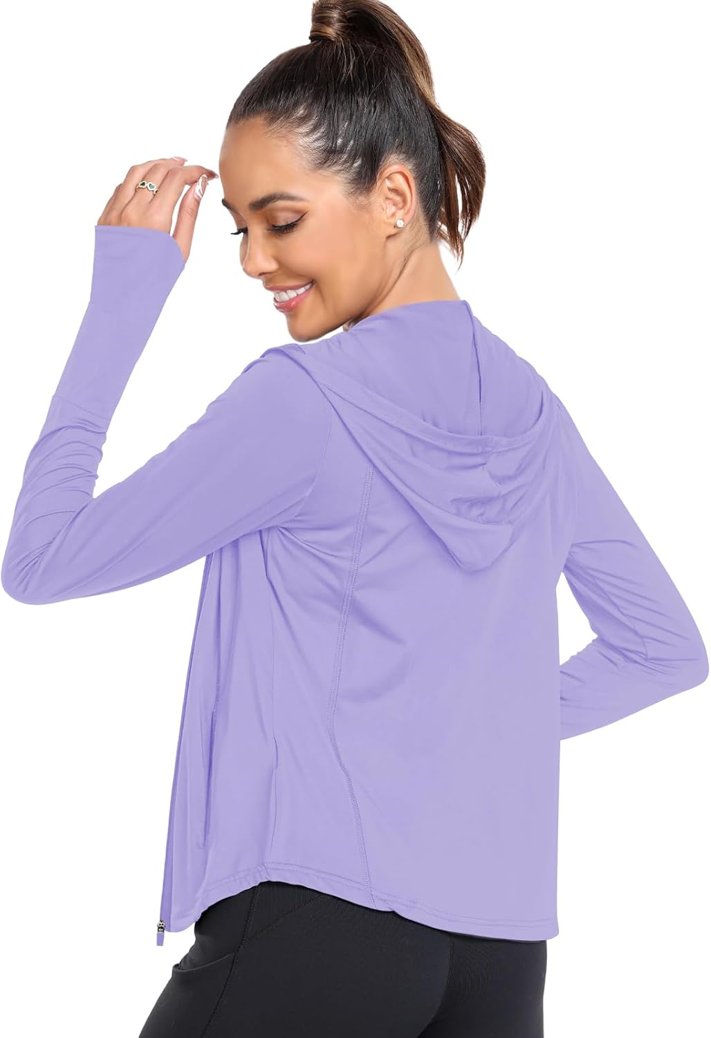 Women's UPF 50+ Zip Up Hoodie Light Weight UV Jacket Sun Protection Workout Long Sleeve Athletic Jackets