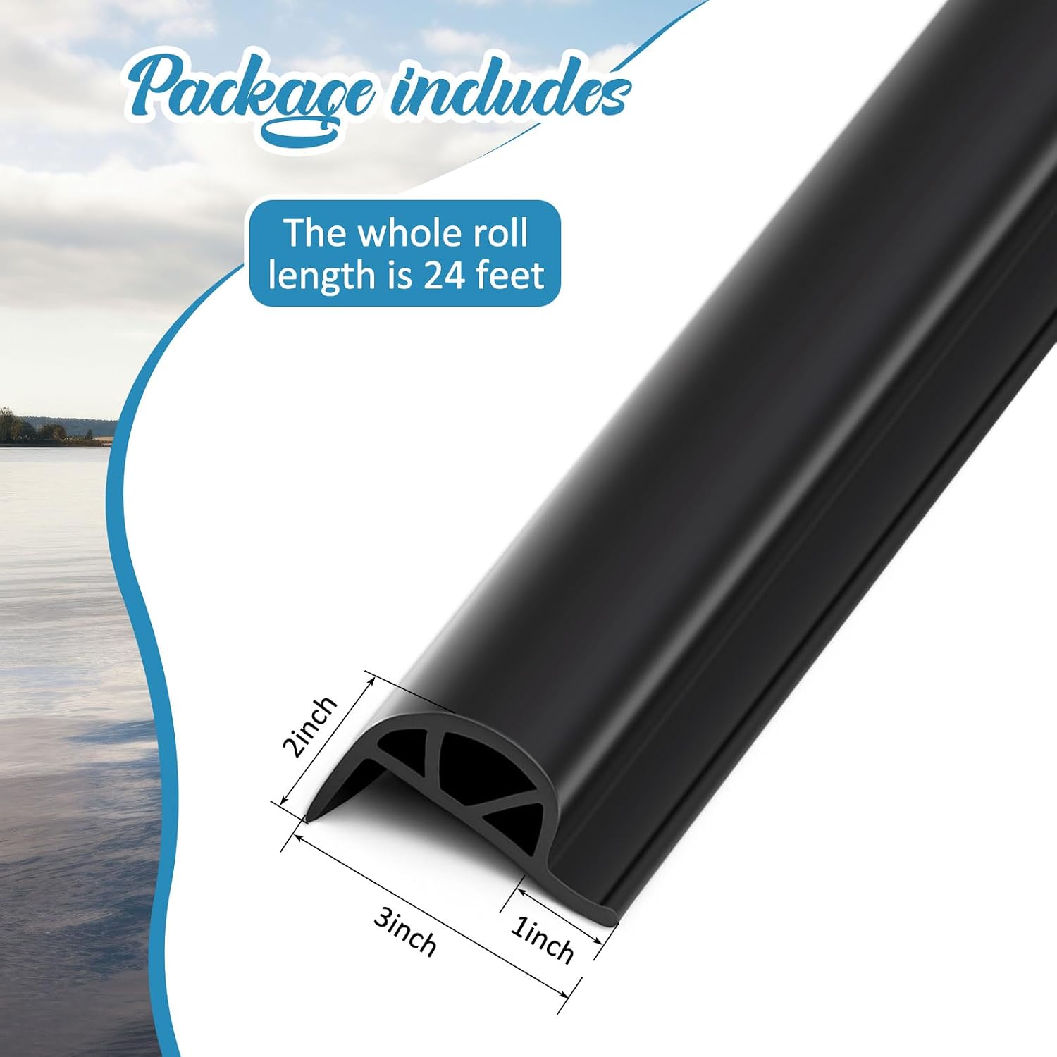 Briwooody Dock Bumper, Dock Protection Edging Coil