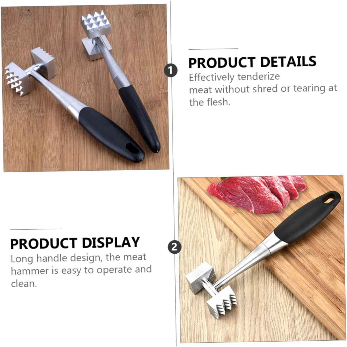 Multifunctional Meat Mallet Essential for Home Restaurant Ergonomic Design Easy to Use