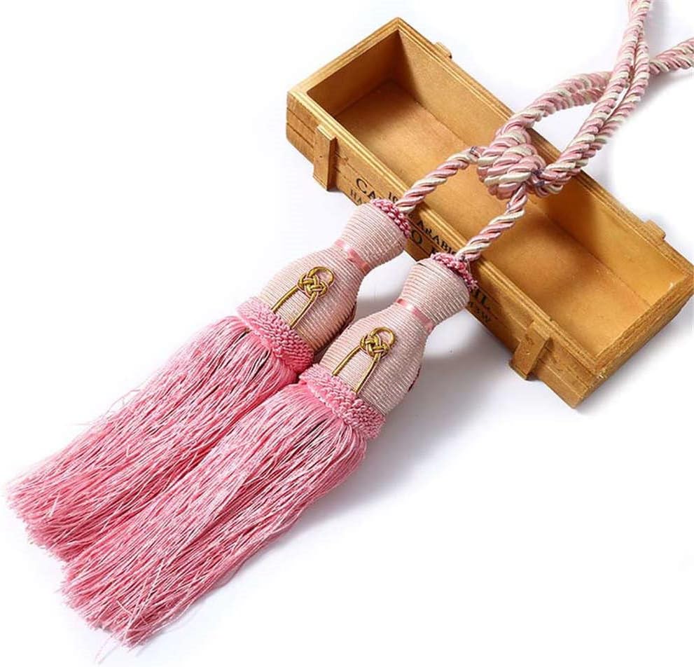Curtains Tieback Tassel,Curtain Holder, 2pcs Vintage Curtain Tieback Tassel Curtain Buckle Holdback Windows Treatments Ornaments for Drape Curtain Accessories - Grey (Color : Pink)