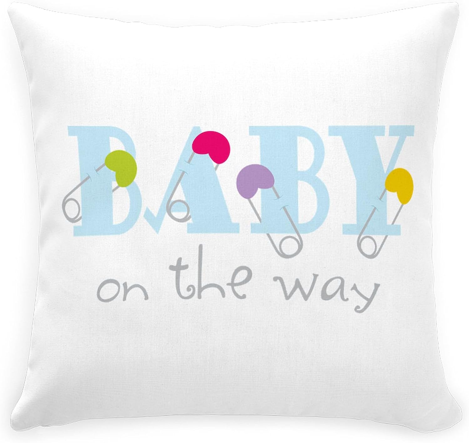 CafePress Baby On The Way Everyday Pillow Square Pillow, Decorative Accent Pillow Woven