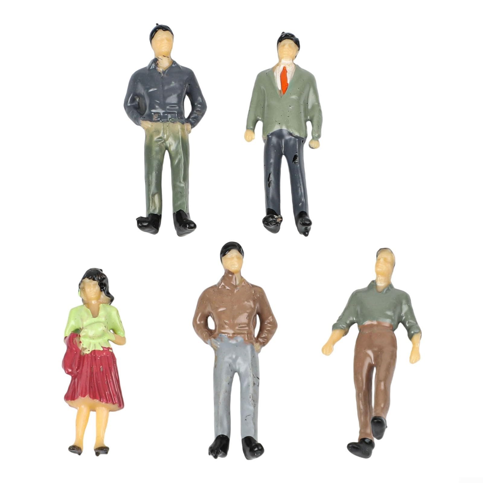 Lot De 25 Figurines Miniatures De Passagers Ferroviaires – échelle 50 – Coloriées à La Main – Poses Variées – Décor De Gare Et Rue