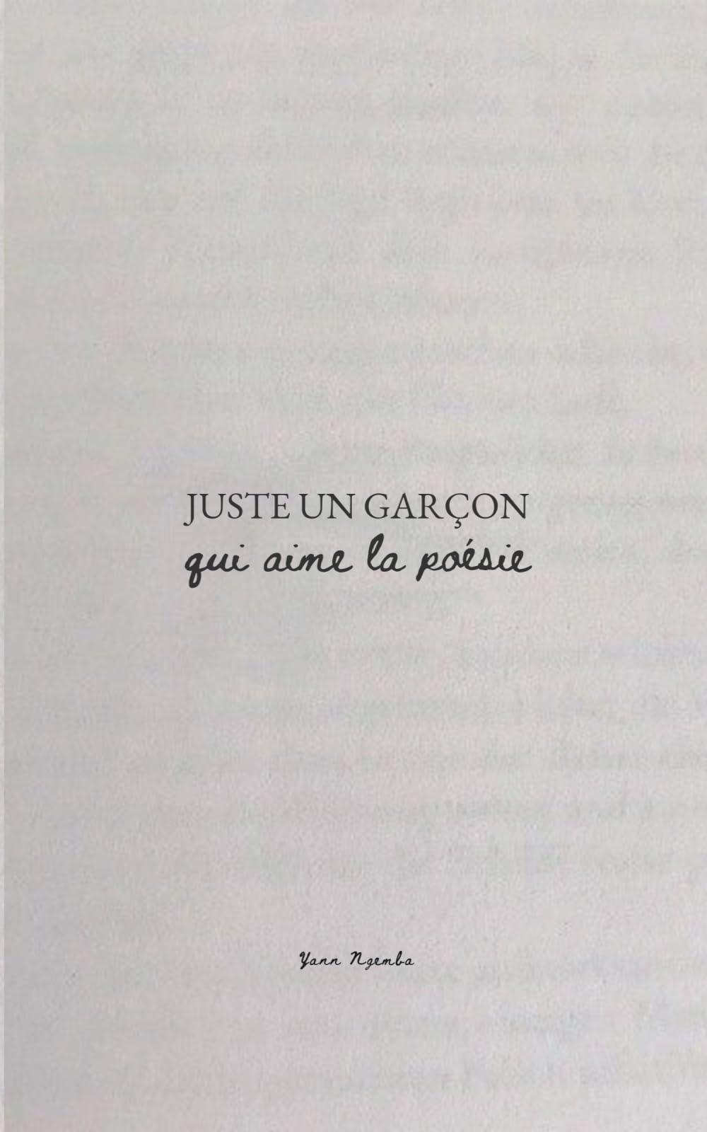 Juste un garçon qui aime la poésie
