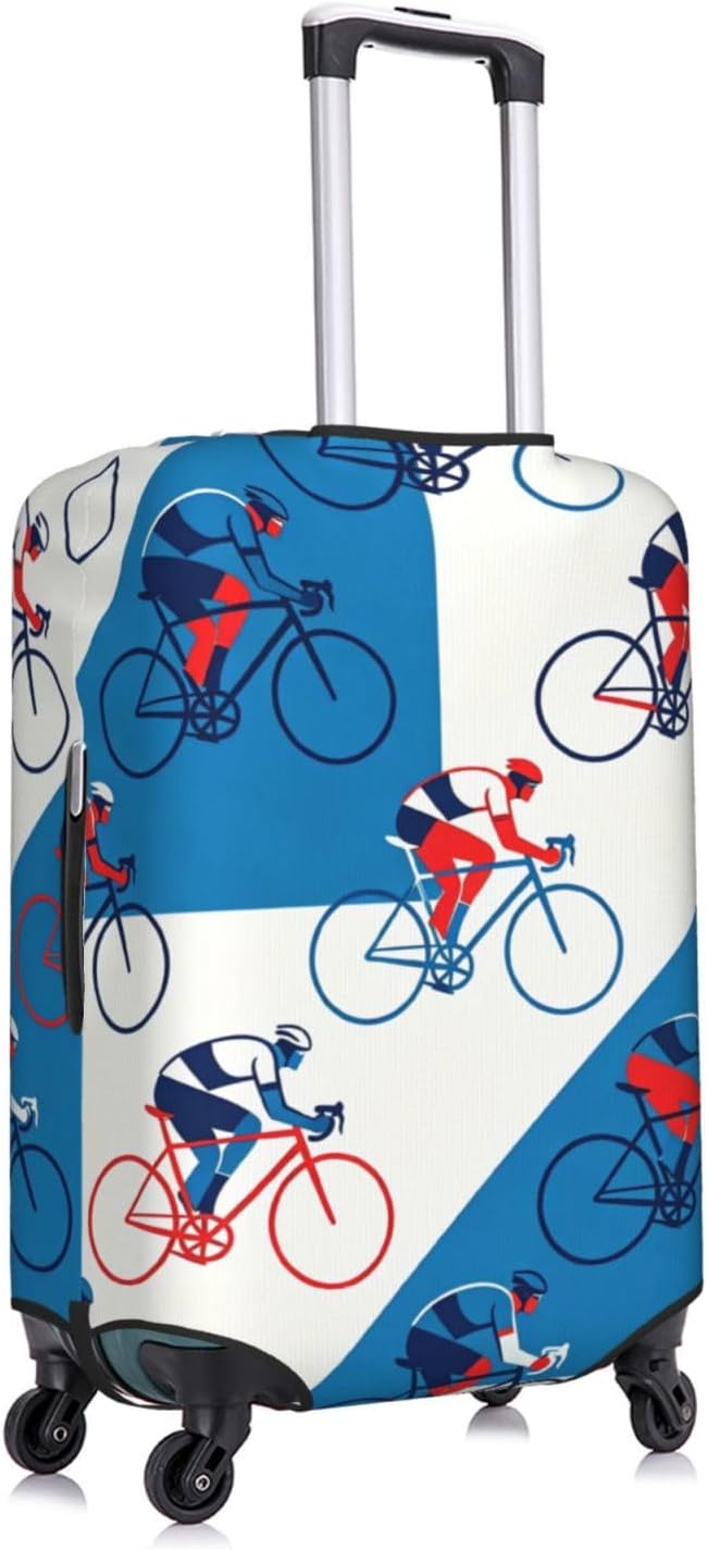 Flat Cycleprint Premium Suitcase Cover | Durable Polyester Elastic Luggage Cover With Zipper & Buckle, Travel Suitcase Protector For Medium Large Bags