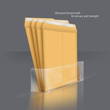 Amazon Basics Catalog Shipping Envelopes, Peel and Seal, 10 x 13, Brown Kraft, 100-Pack