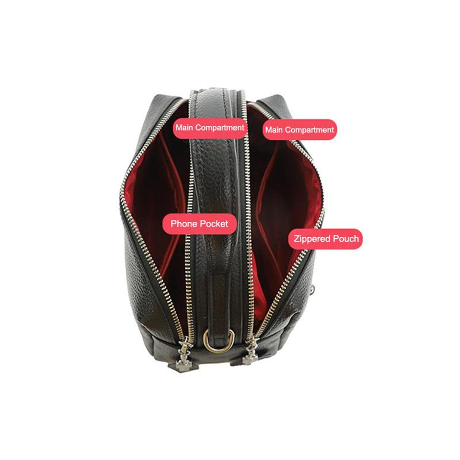 Borsa A Tracolla Semplice Elegante E Versatile di Grande capacità-Nero
