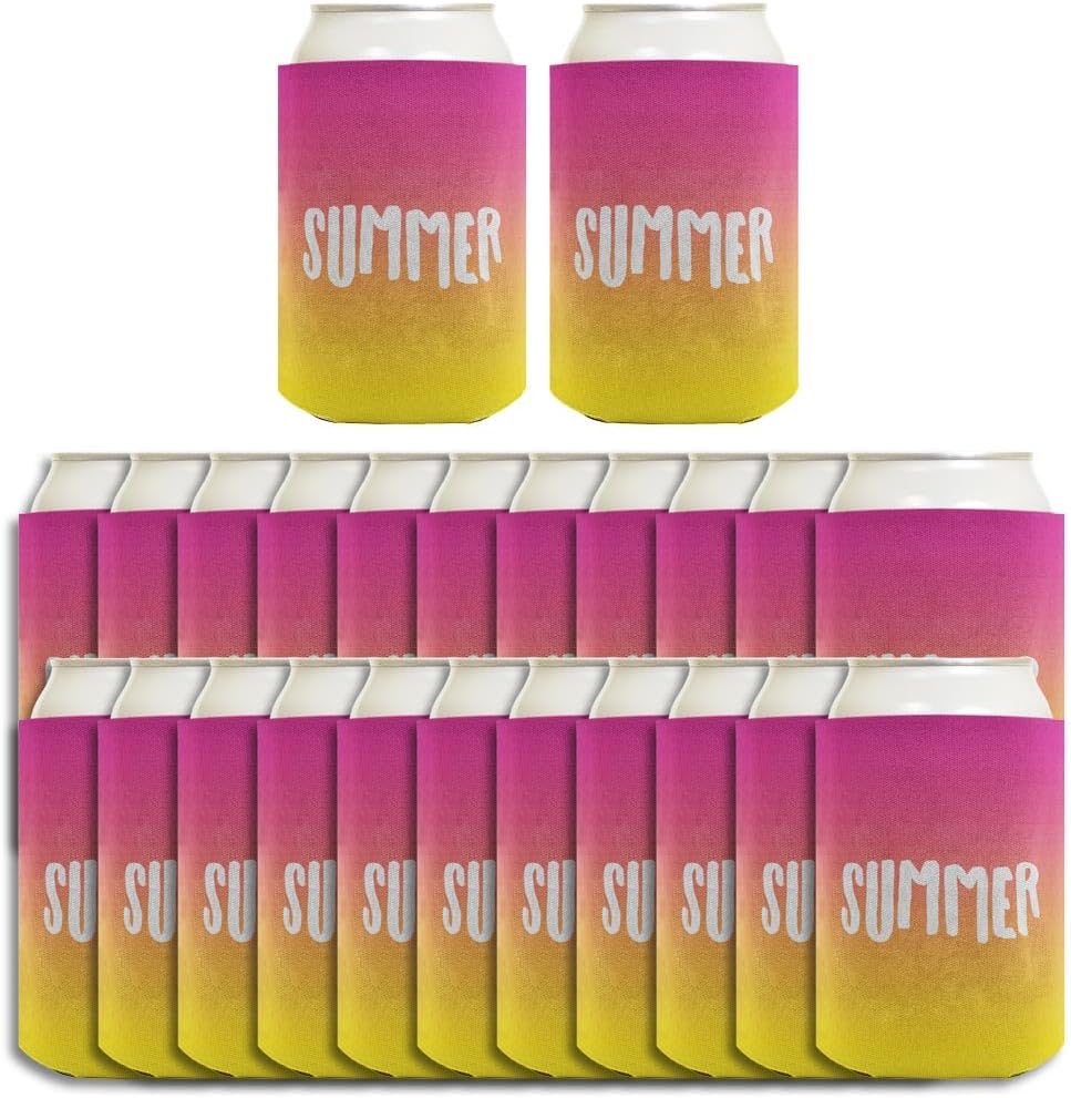 Beach Theme Can Cooler Sleeve Summer Vibes Summer 24-Pack Can Drink Thermocoolers Party Pack
