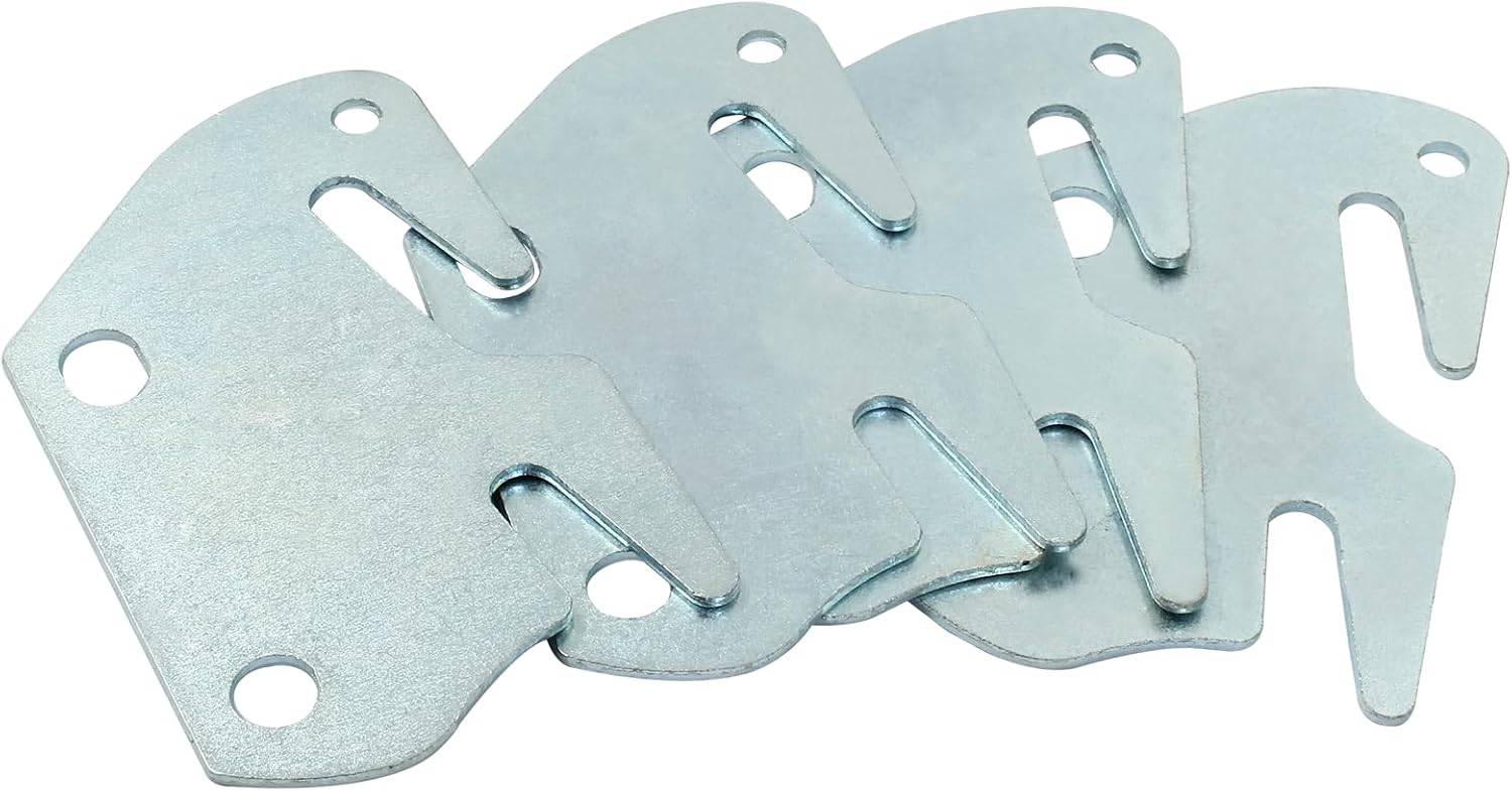 Hordion 4Pcs Wood Bed Rail Hook Plates, Wood Bed Plates with Screws for Bed Frame Bracket Headboard Footboard Replacement
