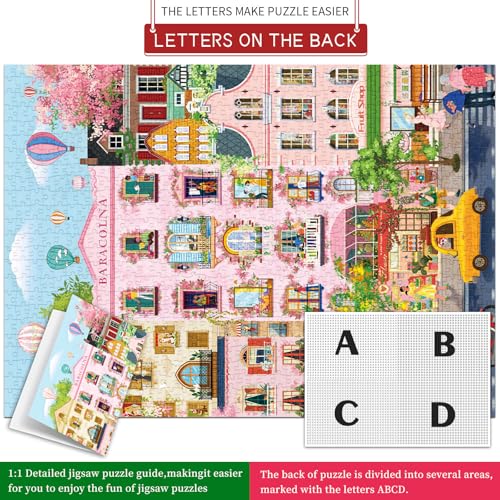 Puzzle 1000 Teile für Erwachsene, klassisches Lernspiel Wunderschönes Dekoration-Romantische und verträumte Straßenszene-Puzzle Geschenke – Ansicht 4