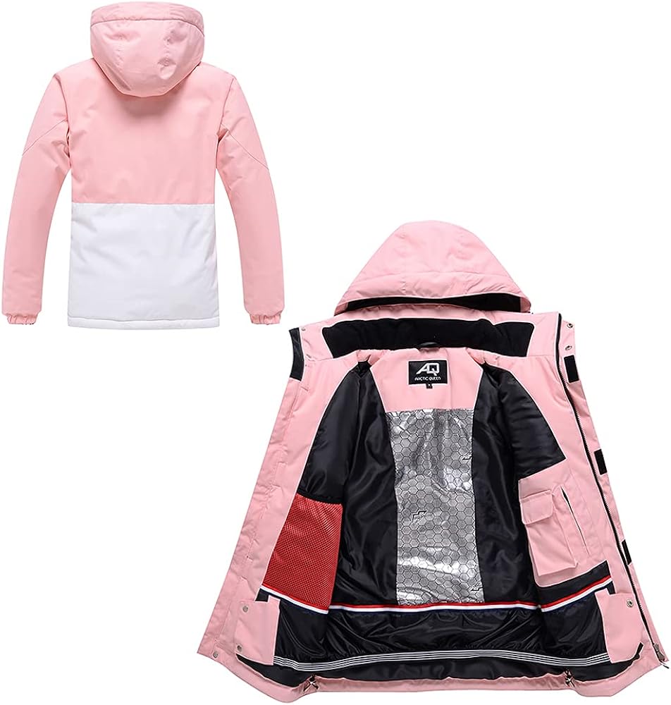 Miniatura 3 de SNOWVERB Chaqueta de esquí impermeable cálida para invierno, abrigo de snowboard con capucha, chaquetas de esquí para nieve al aire libre