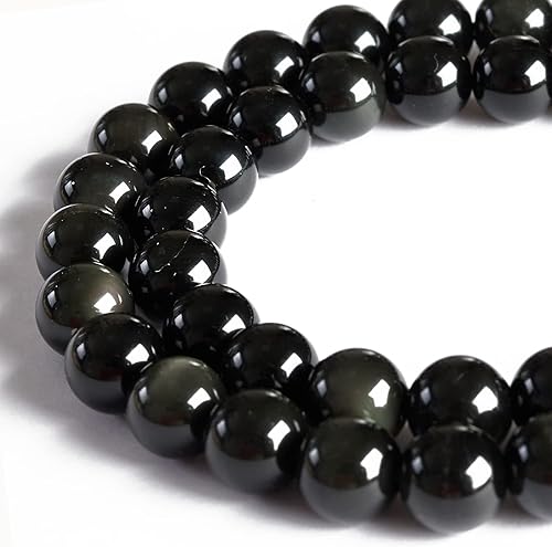 100 cuentas de obsidiana arcoíris de 0.315 pulgadas (0.315 in), cuentas de piedras preciosas naturales redondas sueltas para manualidades y