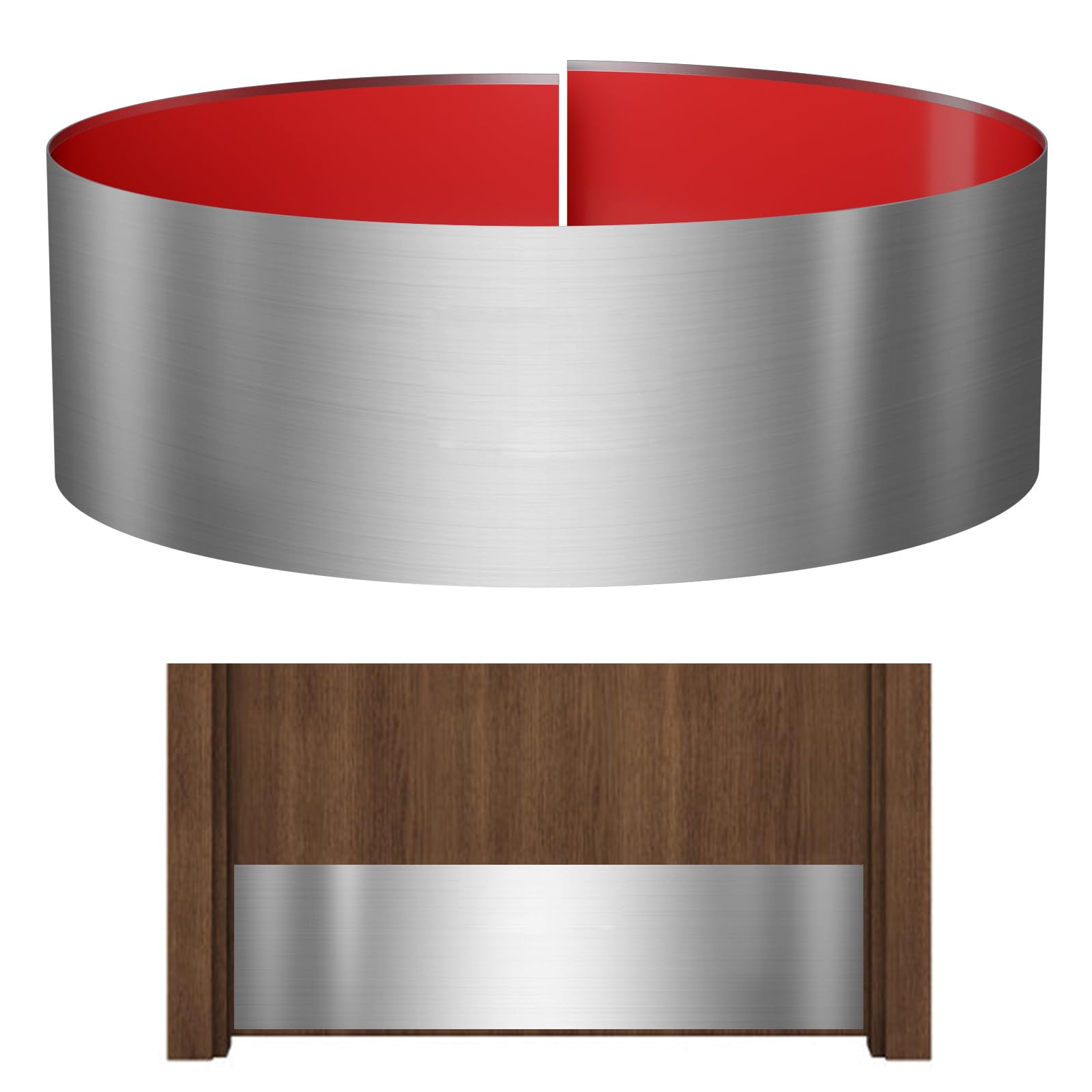 Stainless Steel Door Kick Plate, 6" x 34" Door Push Plate, Self Adhesive Kickplate for 36" Doors Interior or Exterior (Brushed Nickel)