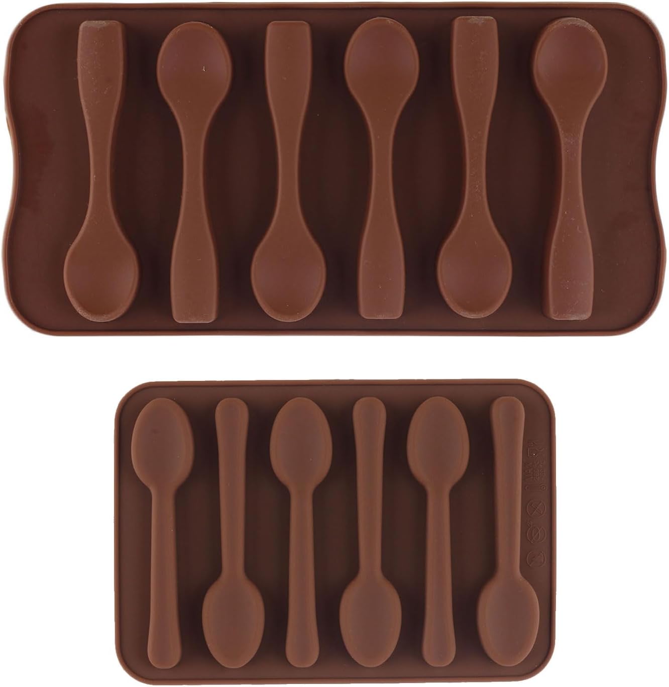 6 Cavity Spoon Silicone Candy Molds Set Of 2