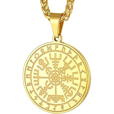 FaithHeart Viking Necklace for Men, Silver/Black/Gold Stainless Steel Nordic Viking Amulet Pendant Necklaces Norse Mythology Talisman Jewelry Gifts for Men