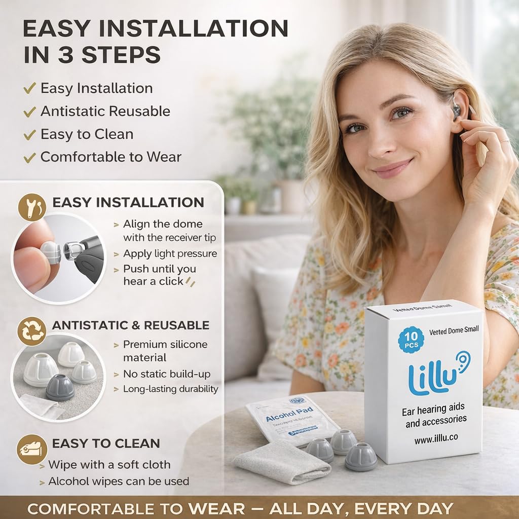 Phonak Vented Dome 4.0 Medium (M) 10mm | 10 Pack | Soft Silicone | Compatible with Phonak Audeo Paradise, Marvel & Lumity RIC Hearing Aids | Domes for Hearing Aids