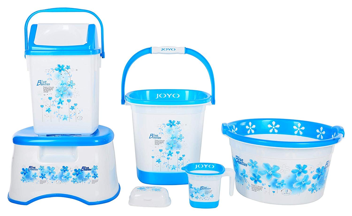 Regalo Joyo Jumbo Bathroom Set 35 L Tub And 25 L Bucket Blue 8
