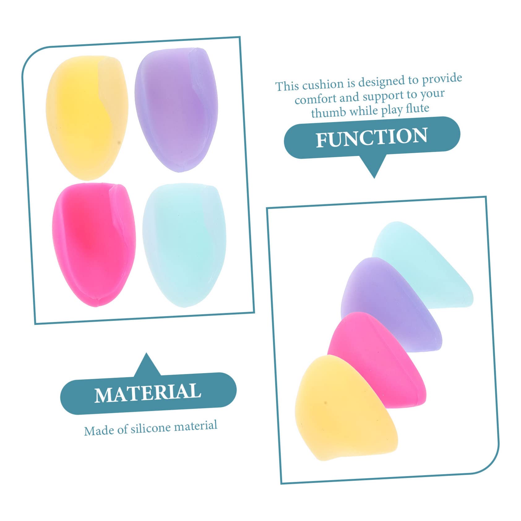EPIGEIST 2er Set Silikon Fingerstützen Für Querflöte - Ergonomische Daumenauflage | Rutschfester Halt Gelb