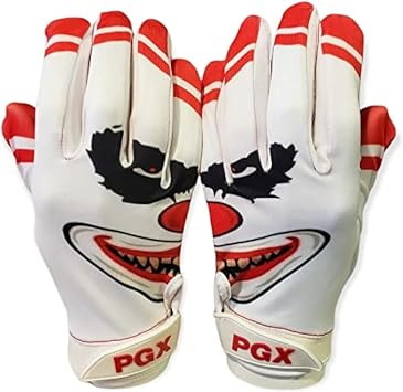Primal Baseball Crazy Clown Football Receiver Gloves for Adult and Youth