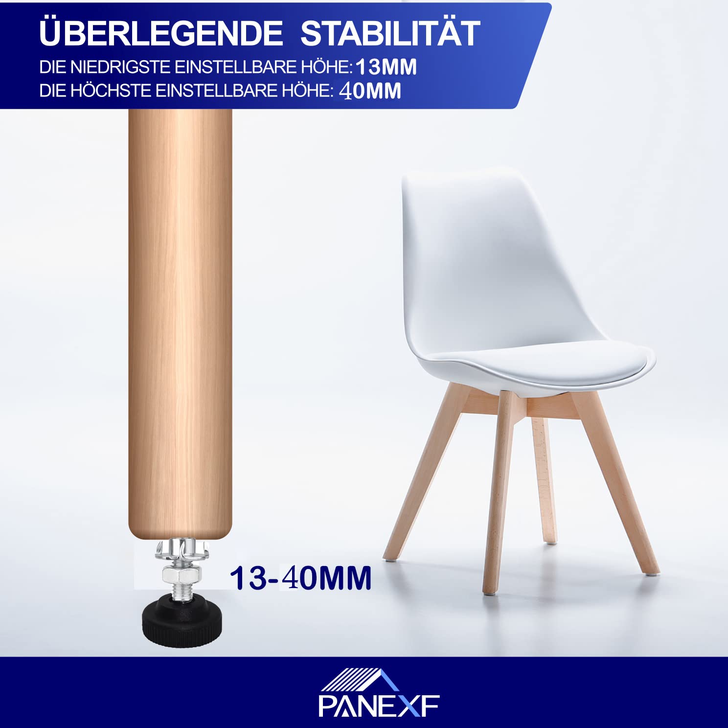 Piedino a Vite regolabili per Mobili 8 Pz Viti di Regolazione M8*30mm Gambe per mobili in Metallo Piedini regolabili, Piedini di Livellamento Piedini Mobili regolabili