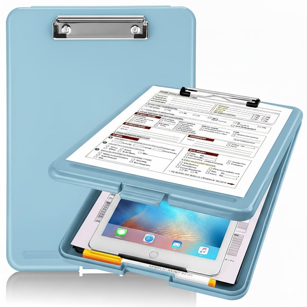 oddpod™ Praise A4 Clip Pad/Clipboard with Storage Case for Paper and Document Storage 83002 (Light Blue)