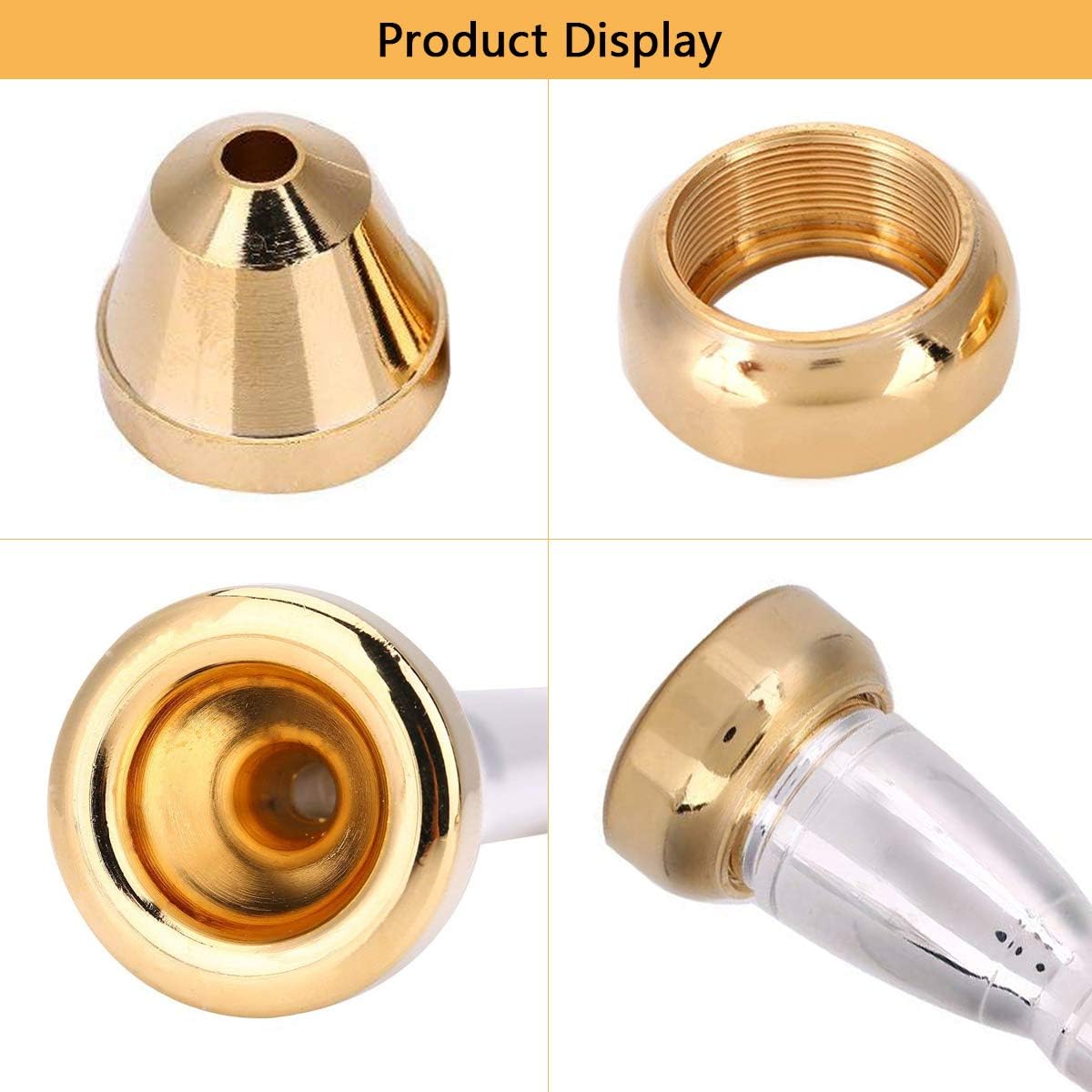 Brass Trumpet Mouthpiece Set 1-1/2c 3c 5c 7c 2b 2c 3b 3c Gold Plated Mouth Pieces Cups Trompette Replacement Parts Rich Tone Brass Wind Musical Instruments Accessories (Set2: 2b 2C 3b 3C) : Musical Instruments