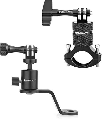 Forevercam Soporte de aluminio para manillar de bicicleta y cámara de motocicleta para GoPro de aluminio para espejo retrovisor de motocicleta