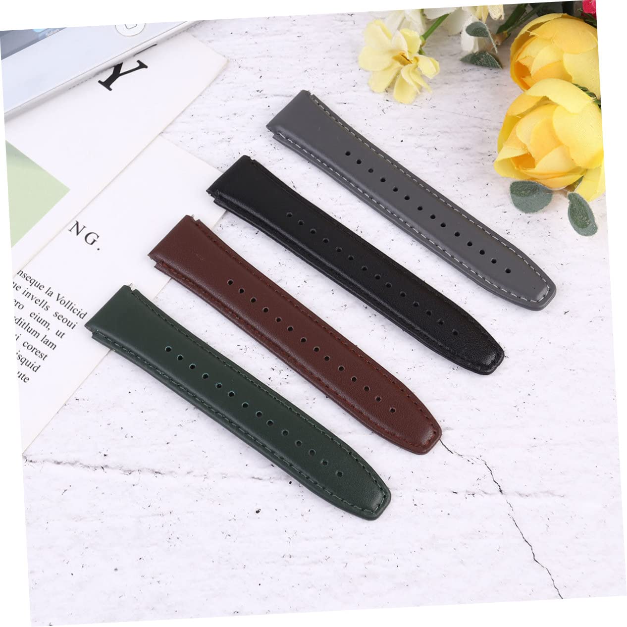 Gadpiparty Correa De Reloj De Cuero Genuino Repuesto De Correa De Muñeca Nobleza Mm Nueva Apariencia De Reloj 2 Uds