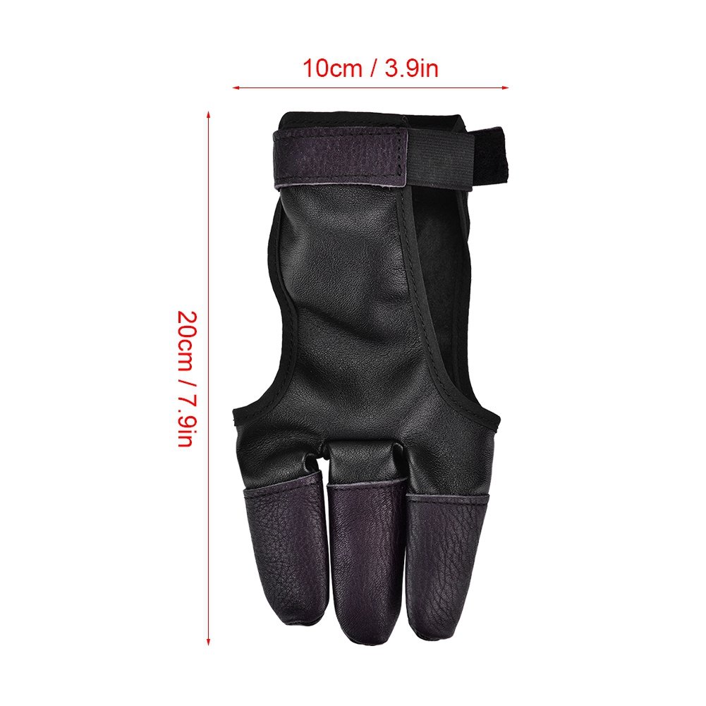 Dilwe Bogenschießen Handschuh 3-Finger - Braune Mikrofaser