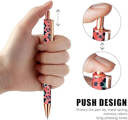 Miniatura 7 de Muenjxh 5 bolígrafos de clic con patrón de metal retráctil, reutilizable, de 0.039 pulgadas, mediano, para oficina y escuela (teñido anudado