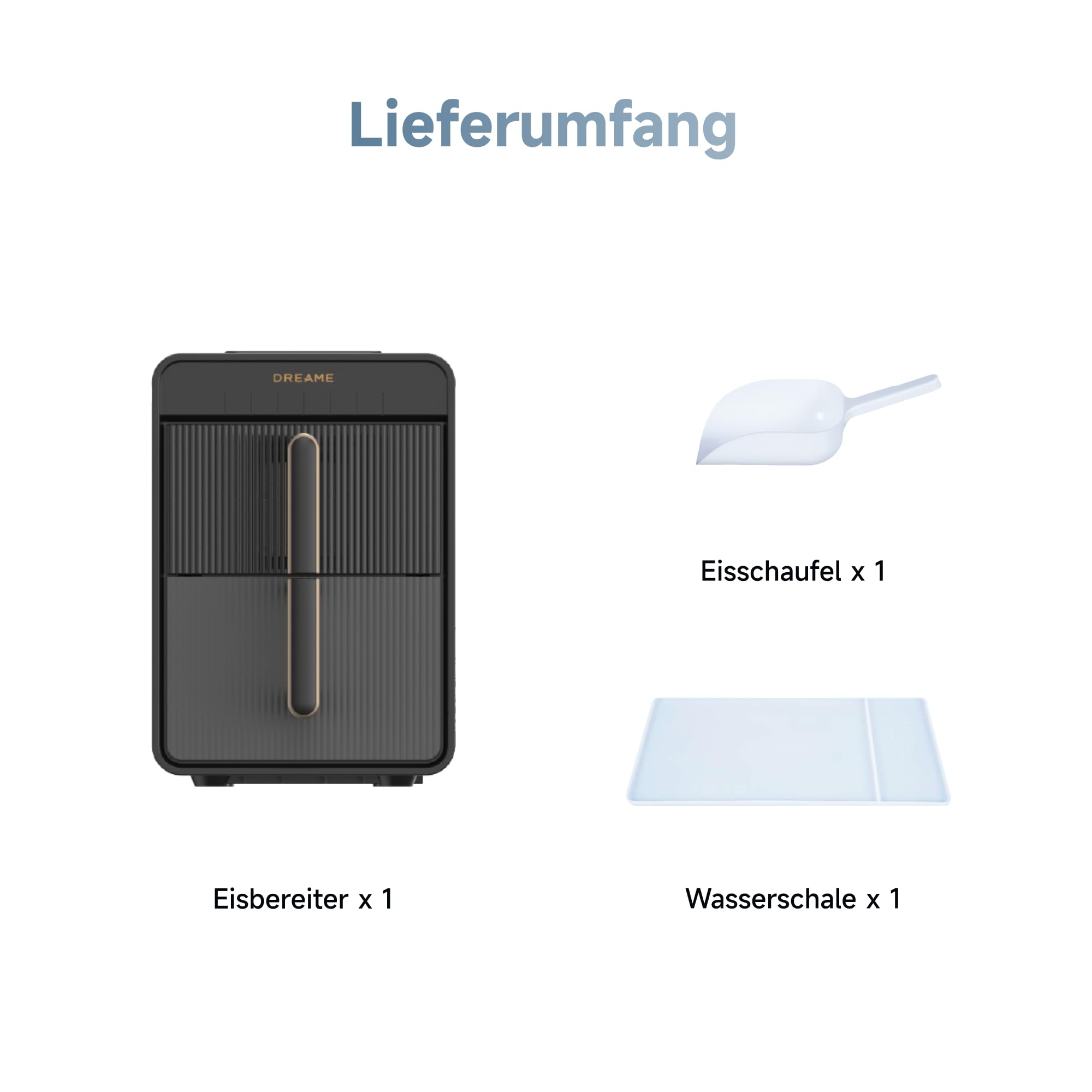 dreame Aura Eiswürfelmaschinen mit 6-Minuten-Schnelleisproduktion, isoliertem Wassertank und Eisbehälter, Eis in zwei Größen, digitaler Steuerung, LED-Licht und Selbstreinigungsmodus