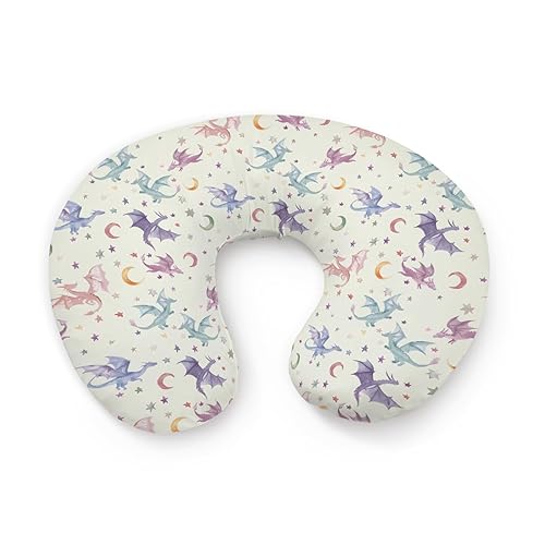 Funda de almohada de lactancia con diseño de estrellas de dragón, luna y acuarela, unisex, extraíble, para bebés, niñas, niños, recién nacidos, solo