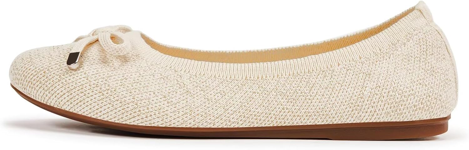 Frank Mully Women's Ballet Flats Round Toe Walking Flats Slip On Work Shoes Knitted Flats Shoes for Woman Soft Lightweight - Image 6