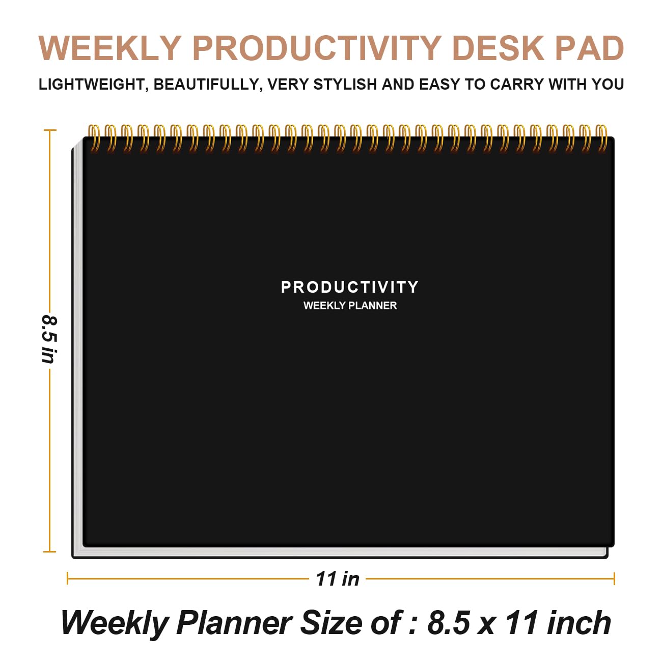 Planner settimanale per la produttività, da 21,6 x 27,9 cm, con 6 aree di messa a fuoco per elencare attività per obiettivi, progetti, clienti, accademici o pasti, organizzare il tuo lavoro quotidiano