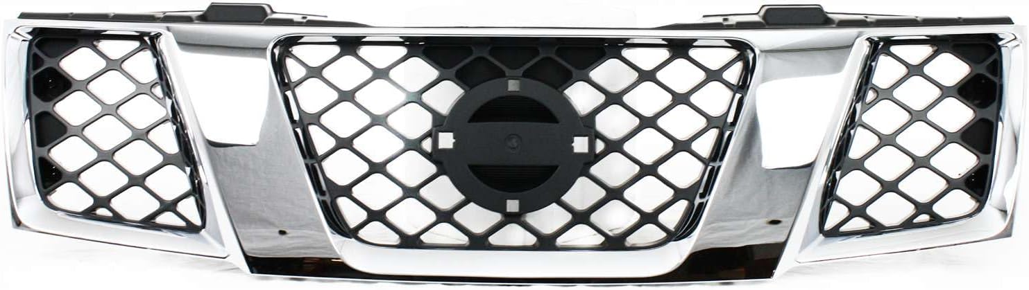 Compatible with PATHFINDER 05-07/FRONTIER 05-08 GRILLE, Chrome Shell w/Black Insert