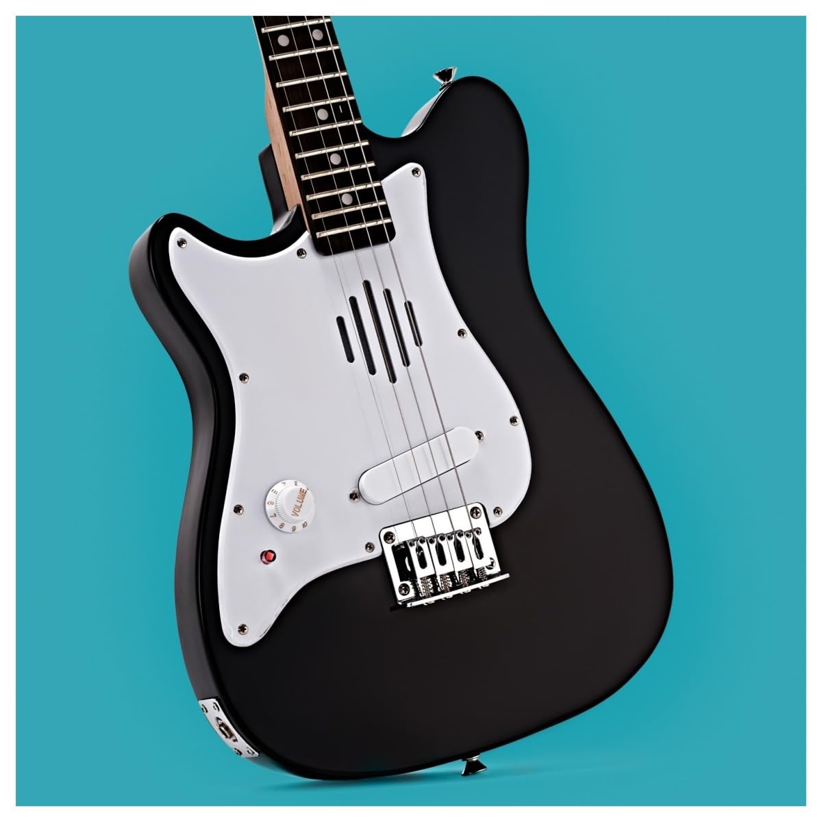 VISIONSTRING Mini Chitarra Elettrica Mancina 1/2 con Altoparlante, Nero | Chitarra Bambini 1/2 con Altoparlante Integrato, Borsa Tracolla Accordatore e Plettri, Mancina, Nero