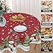 Red Christmas Tablecloth Round 60 Inch Snowman and Snowflake Trees Winter Table Cloth Washable Vintage Christmas Table Cover Decorative for Home Kitchen Dining Indoor Outdoor Party Picnic Home Decor